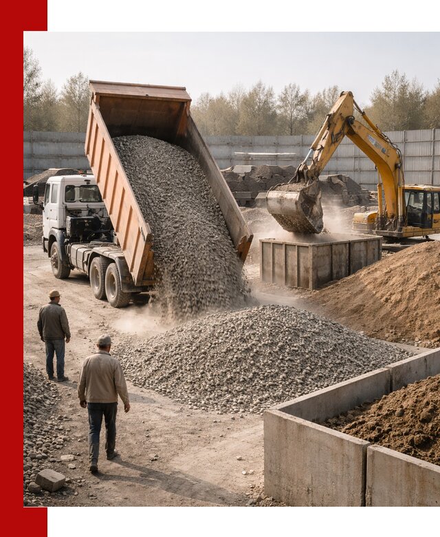 Доставка нерудных материалов с погрузкой и разгрузкой в Липецке