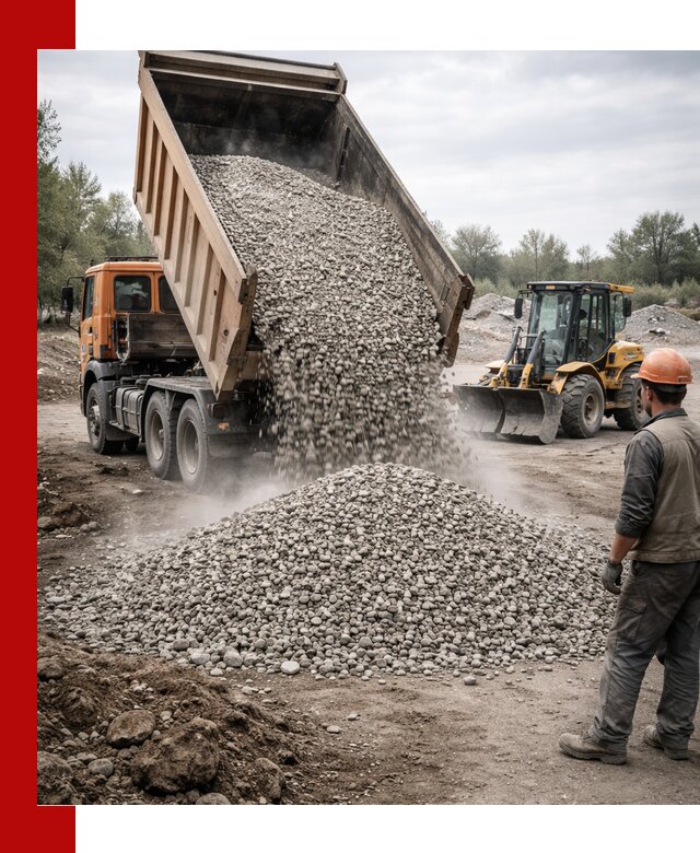 Доставка щебня в Липецке крупными и мелкими фракциями