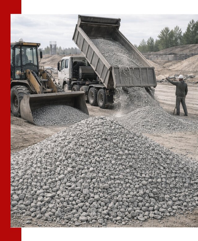 Доставка известнякового щебня фр. 5–20 в Липецке