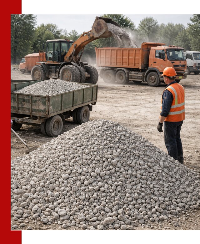 Доставка известнякового щебня фракция 20–40 в Липецке