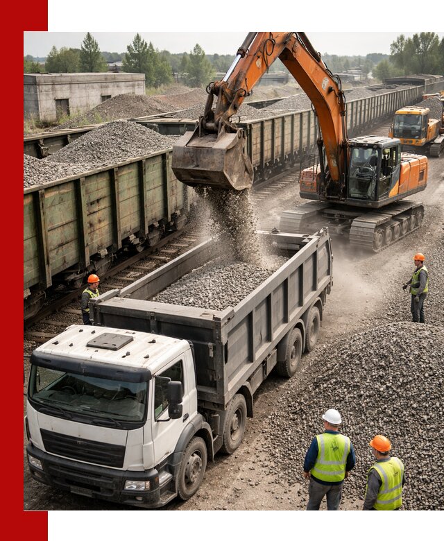 Железнодорожный щебень фракция 25–60 для поставок в Липецке