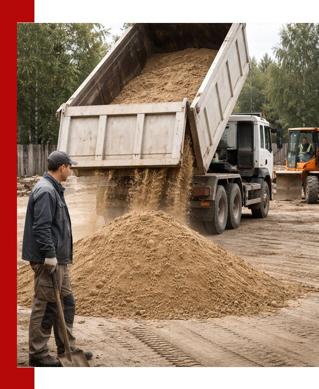 Доставка и продажа песка с разгрузкой в Липецке