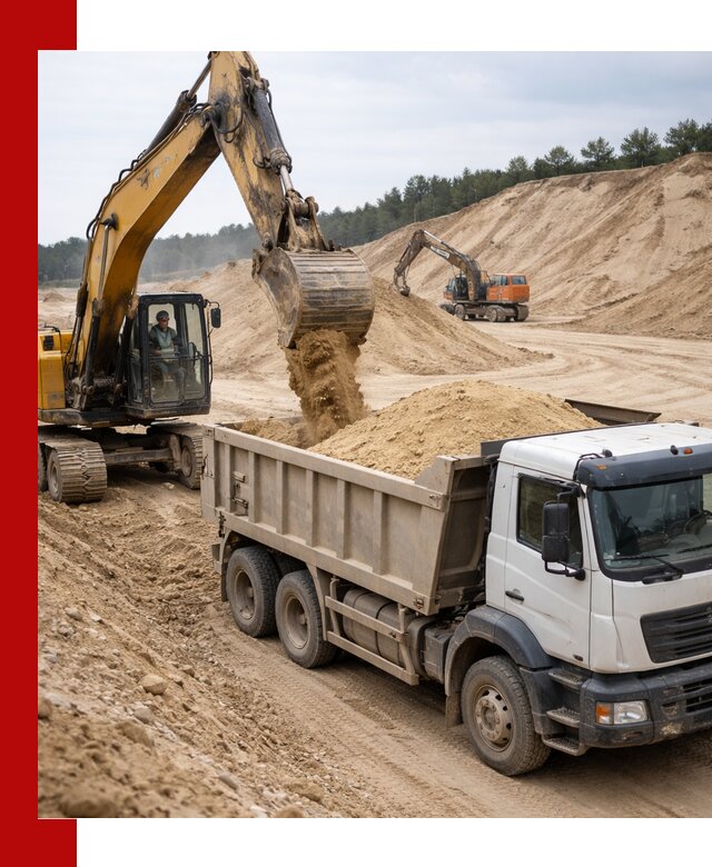 Доставка карьерного песка с самосвалами и разгрузкой в Липецке