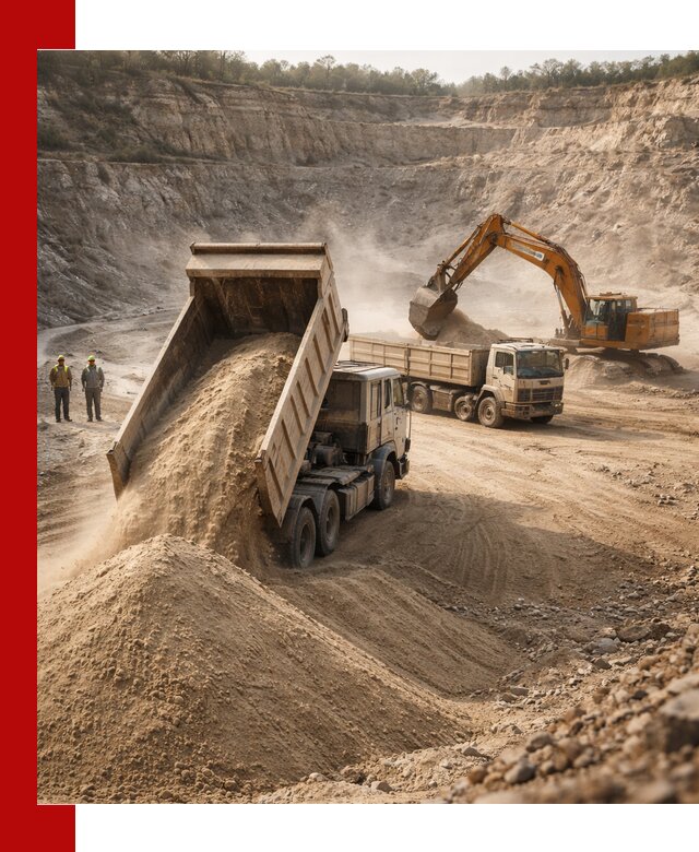 Карьерный песок навалом с доставкой в Липецке