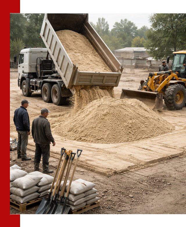 Доставка мытого песка в Липецке с самосвалами по выгодной цене