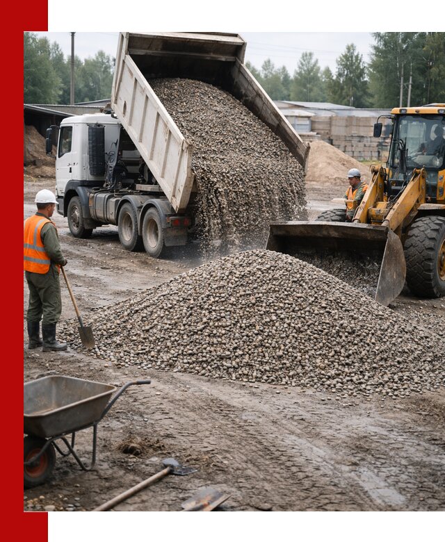 Мытый гравий с доставкой в Липецке от карьера до участка