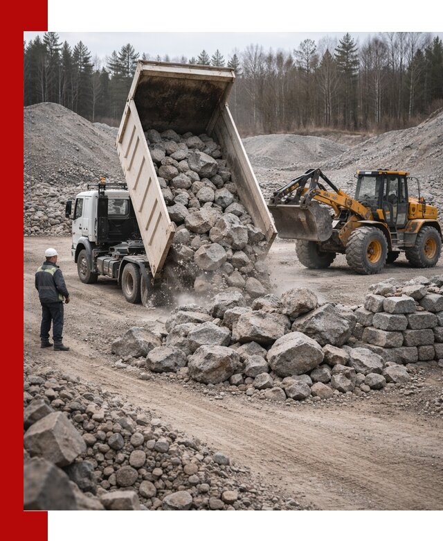 Доставка и продажа бутового гранитного камня в Липецке