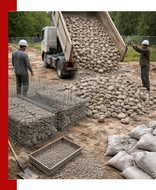 Камень для габионов фракция 70–151 в Липецке