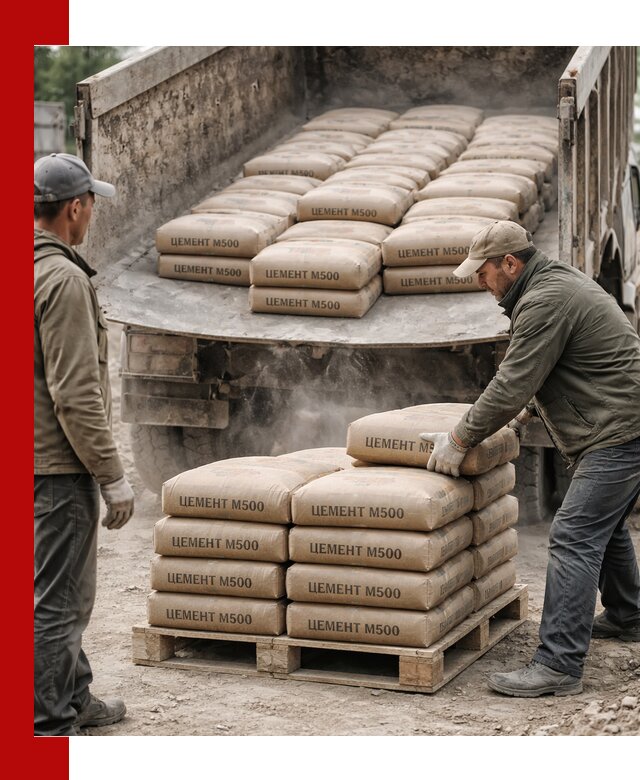 Цемент М500 с доставкой самосвалом в Липецке