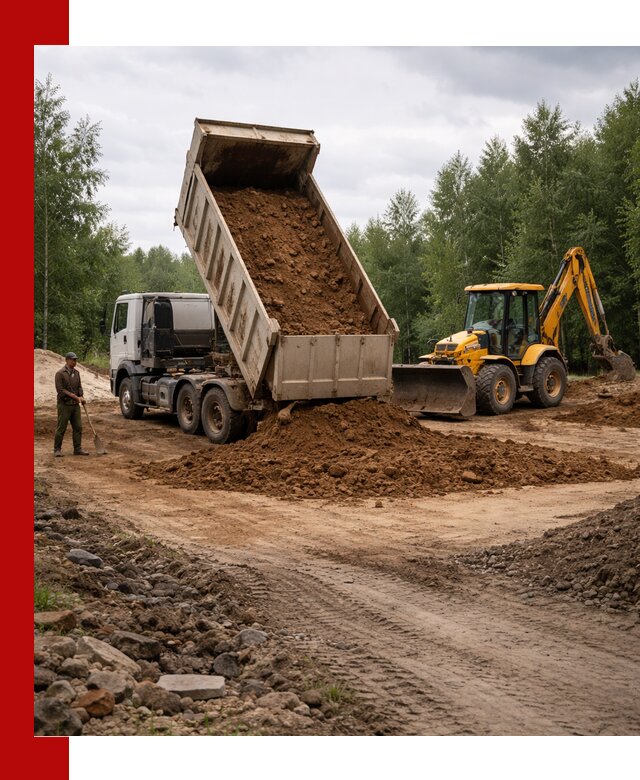 Доставка суглинка самосвалами в Липецке подсыпка и планировка