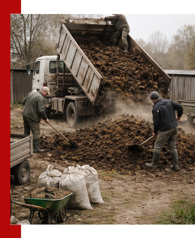 Доставка коровьего навоза самосвалом в Липецке