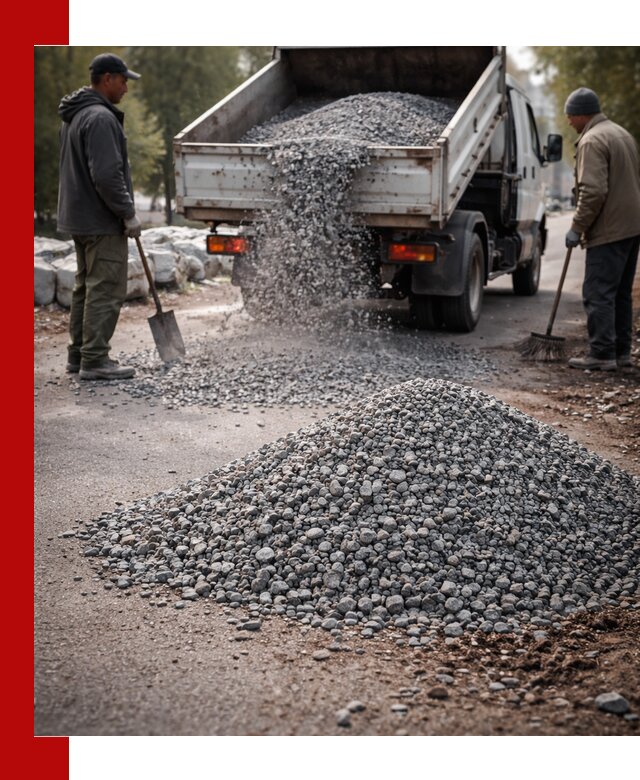 Гранитная крошка для посыпки дорог и тротуаров в Липецке