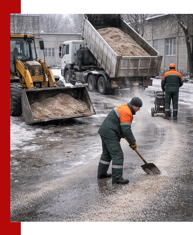 Реагент против гололеда с доставкой и нанесением в Липецке