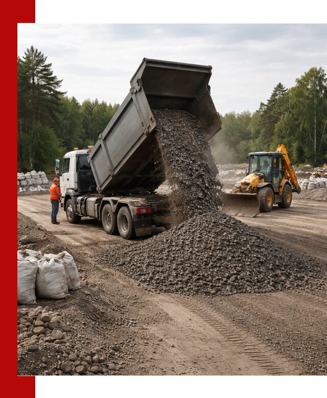 Доставка дробленого асфальта в Липецке для дорожных работ