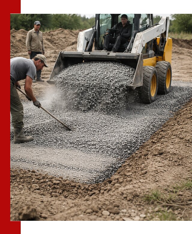 Устройство щебеночной подушки в Липецке для дорог и фундаментов